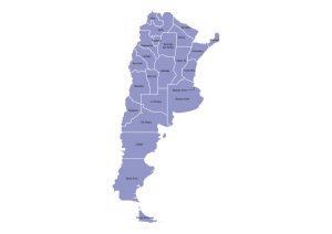 Labeled map of Argentina showing provinces and the federal capital