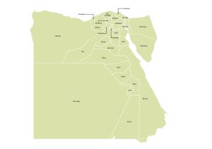 Labeled map of Egypt showing governorates