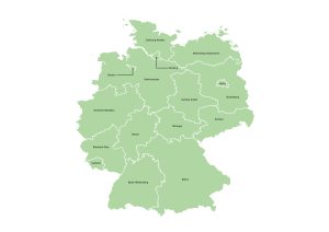 Labeled map of Germany showing states