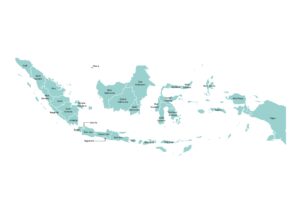 Labeled map of Indonesia with provinces