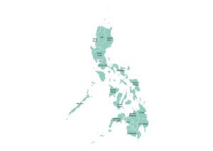 Labeled map of the Philippines with regions