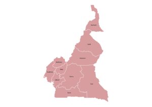 Labeled map of Cameroon showing its 10 regions